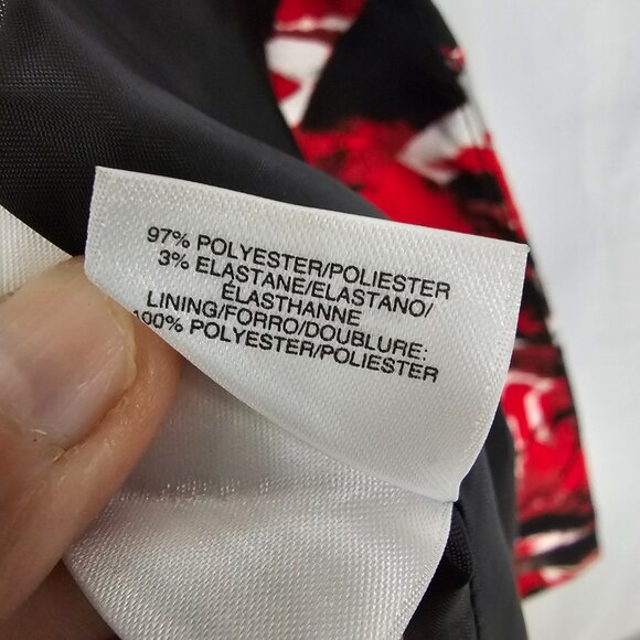 Kasper Jacket Blazer Red Black Open Beaded Office Artsy Abstract 10 - Picture 10 of 12